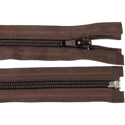 Spirálový zip No 5 délka 65 cm bundový POL, malé, 304 hnědá čokoládová