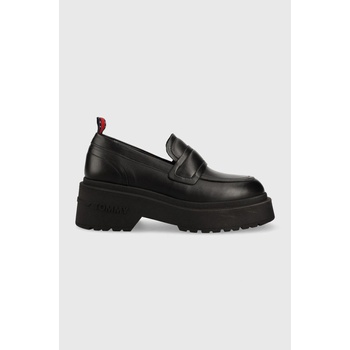 Tommy Jeans Кожени мокасини Tommy Jeans TJW AVA LOAFER в черно с платформа EN0EN02218 (EN0EN02218)