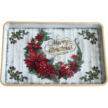Clayre & Eef Hnedý plastový vianočný podnos Santa 31*22*2 cm