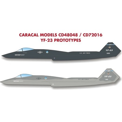 Obtisky YF-23 Prototypes pro Hobby Boss 1/48 Caracal Models CD48048