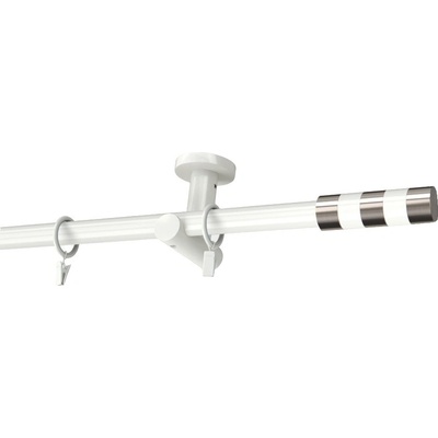 KovovégarnýžeCZ Stropní garnýž Imperial modern 19 mm bílá lesklá Dvouřadá 320 cm Kroužky s žabkou