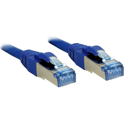 Lindy 47150 RJ45 CAT 6A S/FTP 3m modrý tienenie pletivom, fóliové tienenie, s prie
