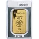 Heraeus zlatý slitek 50 g