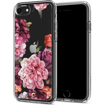 Spigen Ciel Rose Floral Case - дизайнерски удароустойчив кейс за iPhone SE (2020), iPhone 8, iPhone 7 (прозрачен)