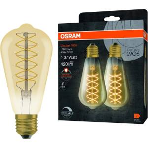 OSRAM Комплект от 2 димируеми LED крушки с винтидж филамент E27/4, 8W/230V 2200K - Osram (P228134)