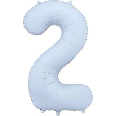 PartyDeco Balónek fóliový číslo 2 mlhavě modrá 86 cm