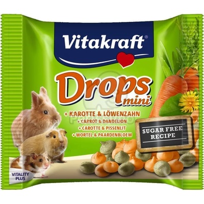 Vitakraft Mini Drops - Мини капчици за награда от моркови и глухарче 40 г