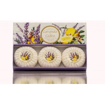 Saponificio Artigianale Fiorentino Ručně balená mýdla Levandule a cedr 3 x 100 g – Zboží Mobilmania