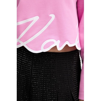 KARL LAGERFELD Суичър Karl Lagerfeld в розово с апликация A4W20039 (A4W20039)