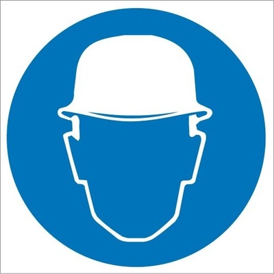 Príkaz na ochranu hlavy - 400x400 mm, SAMOLEPKA PVC
