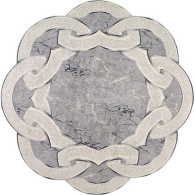 Vitaus Сив кръгъл килим ø 100 cm - Vitaus (FGR-S416-Yuvarlak-100x100)