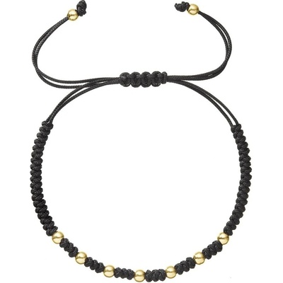 Evolution Group - Pavona Exkluzivní černý kabala náramek se zlatými kuličkami 93T00101 black