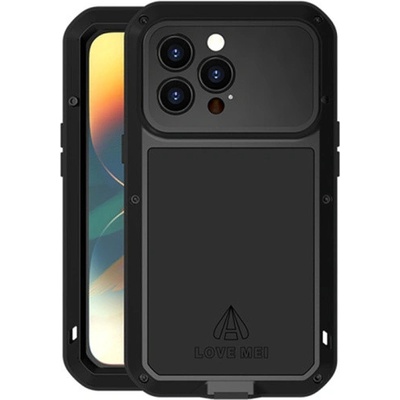LOVE MEI extra odolné pouzdro proti nárazu, vodě a prachu pro iPhone 14 Pro Max - černé