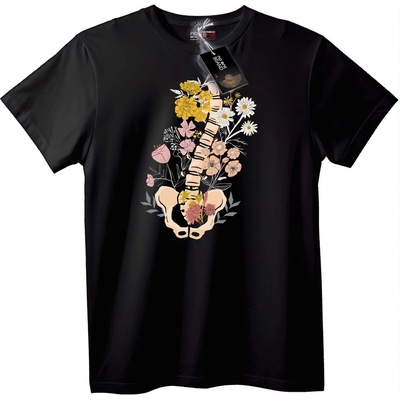 NOONEBRAND Тениска Цветен Скелет - 4XL, White