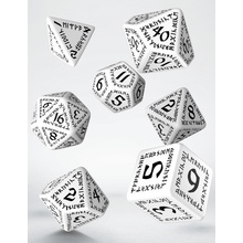 Q-Workshop Kocky Classic Runic White/Black dice set 7ks