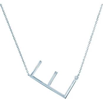 Image 1 of SAVICKI Колие с буква Е: сребро. бял сапфир