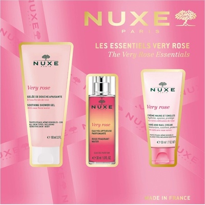 Nuxe The Very Rose Esentials micelární voda 100 ml + růžová EDP 30 ml + krém na ruce a nehty 50 ml dárková sada