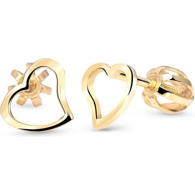 Cutie Jewellery Srdíčkové náušničky ze žlutého zlata C2760-30-X-1
