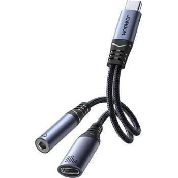 JOYROOM Адаптер Joyroom SY-C02, USB-C към USB-C / 3.5mm мини жак, черен (SY-C02)