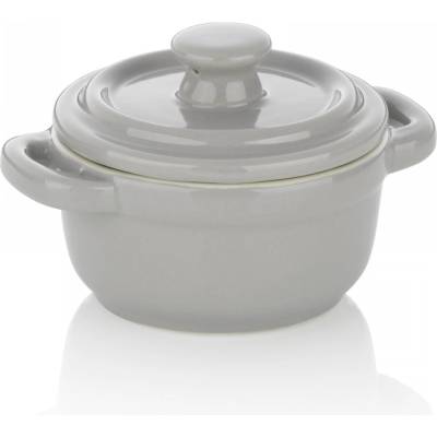 Kela Керамичнo гювече с капак Malin - Ø 10 см. - светло сиво (KELA 15290)