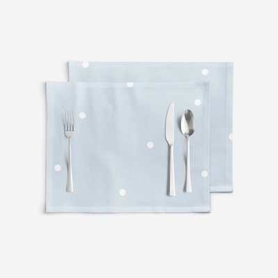 Goldea prestieranie 100% bavlnené plátno bodky na nebesky modrom 2ks 30x40 cm