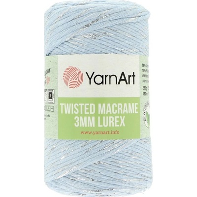 YarnArt Twisted Macrame Lurex 760 strieborno modrá