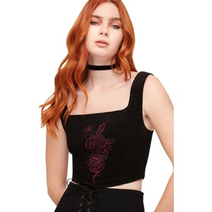 KILLSTAR дамски корсет (топ) KILLSTAR - Snakeheart - Black/Purple - KSRA014258