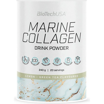 BiotechUSA Marine Collagen citrón/zelený čaj 240 g