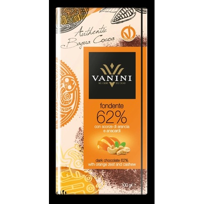 Icam Vanini hořká 62% s pomerančem a kešu ořechy 100 g