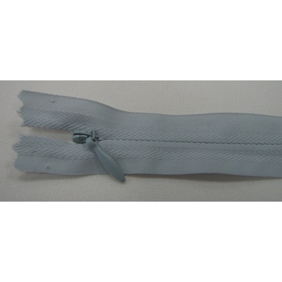 Zips krytý nedeliteľný Bavlnený 18cm šedý
