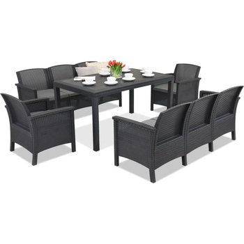 BICA Ратанов комплект Venezia Apetito 8 антрацит Bica (BCVEN8ANT)