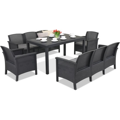 BICA Ратанов комплект Venezia Apetito 8 антрацит Bica (BCVEN8ANT)