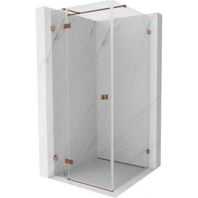 Mexen Lunar T лява отваряема душ кабина 90 x 90 см, прозрачна, розово злато (834T-090-090-60-00-L)