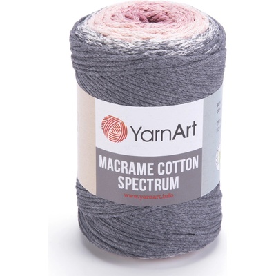 Yarn Art Macrame Cotton Spectrum 1306 růžová, šedá