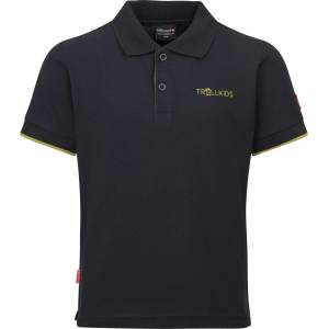 Trollkids Детска поло тениска Trollkids Kid's Bergen Polo XT Polo shirt - Black / Pear Green - размер 92 (EU) (704-1800-0711)