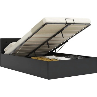 zahrada-XL 285513 Rám postele zvedací úložný prostor černý umělá kůže