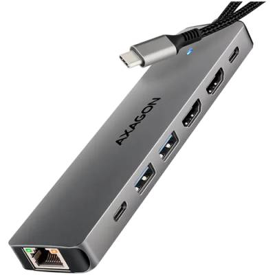 HMC-7HX2 USB-C 3.2 Gen 1 hub, 2x USB-A + 1x USB-C, 2x HDMI 4K 60Hz, GLAN, PD 100W, 15cm USB-C cable (HMC-7HX2)