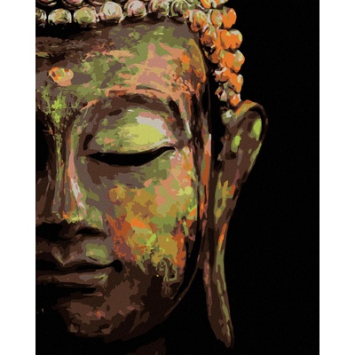 Malování podle čísel BUDDHA NA ČERNÉM POZADÍ