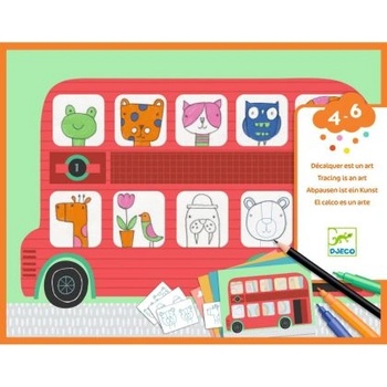 DJECO - Творчески комплект за оцветяване - Проследи и оцвети (DJ09289)