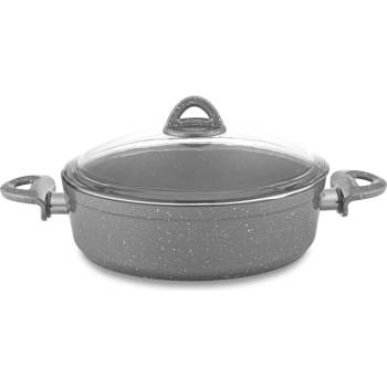 Haschever HR-GRANITE ROSY-Тенджера плитка със стъклен капак Ø26xh7.5cm СИВА (ETTCKK0326015) (0189373)