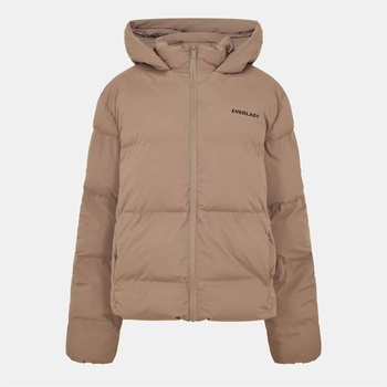 Everlast Дамско яке Everlast Womens Water Resistant Windproof Detachable Hood Long Sleeve Puffer Jacket - Fawn