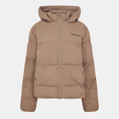 Everlast Дамско яке Everlast Womens Water Resistant Windproof Detachable Hood Long Sleeve Puffer Jacket - Fawn