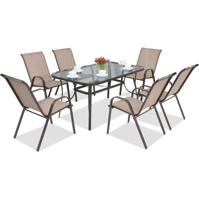 Garden Point Комплект за трапезария от стомана Modena Кафяв за 6 души Garden Point (ROGAP002)