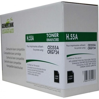 Compatible Съвместима Тонер Касета HP 55A CE255A / CANON CRG-724 Black (Compatible-CE255A-CRG-724)