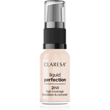 Claresa Liquid Perfection 2in1 vysoko krycí make-up 101 Light 18 g