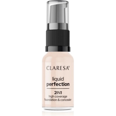 Claresa Liquid Perfection 2in1 vysoko krycí make-up 101 Light 18 g