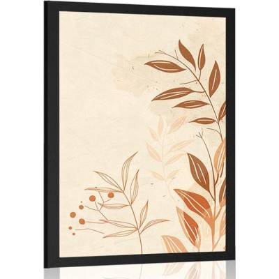 Plakát minimalistické listy Peach Fuzz - 20x30 silver
