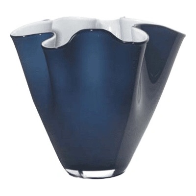 Váza WAIVA opálovo biela modrá D28 cm H24 cm
