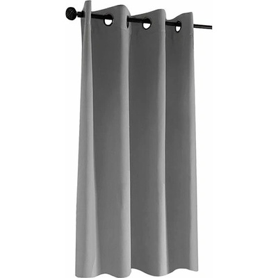 Mybesthome New Vitoria Blackout Zatemňovací krátký závěs s kroužky, 135 × 160 cm, šedý, 1 ks