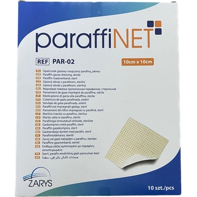 ParaffiNET Mastný tyl s parafínem sterilní 10 x 10cm 10 ks